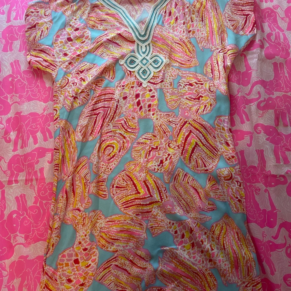 Lilly Pulitzer Pink and Blue Tunic cover up/ dress/ top